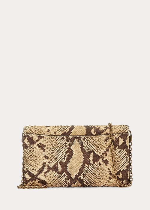 Ralph Lauren Faux-Snakeskin Medium Adair Crossbody Väska Dam Parchment | 967805-IWG