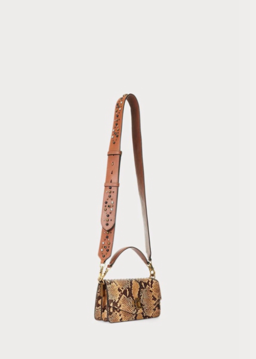 Ralph Lauren Faux-Snakeskin Small Tayler Crossbody Väska Dam Khaki | 105968-WRG