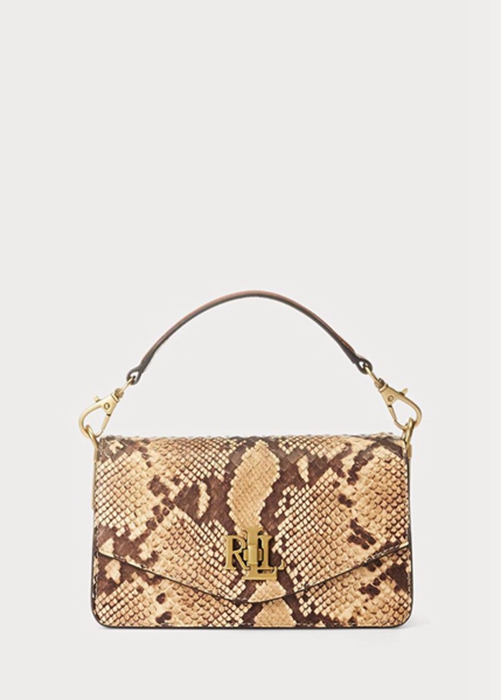 Ralph Lauren Faux-Snakeskin Small Tayler Crossbody Väska Dam Khaki | 105968-WRG