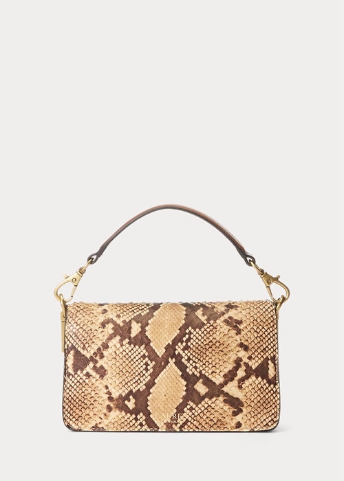 Ralph Lauren Faux-Snakeskin Small Tayler Crossbody Väska Dam Parchment/Lauren Tan | 937248-JXL