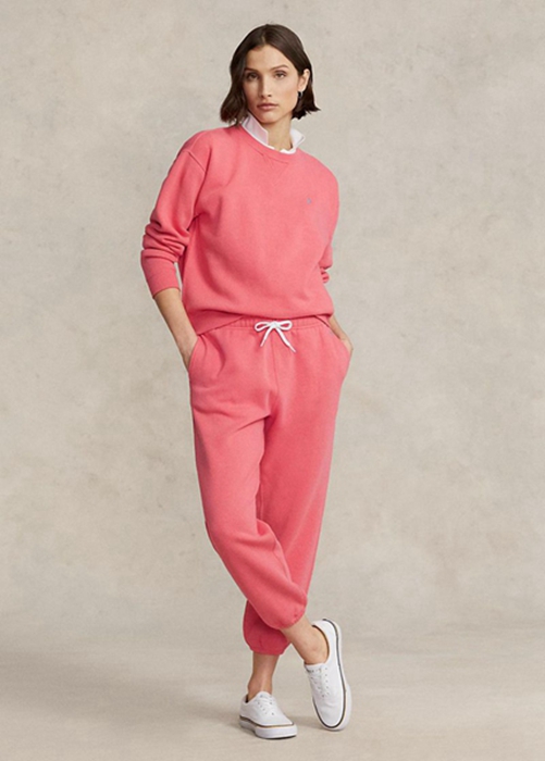 Ralph Lauren Fleece Athletics Byxor Dam Rosa | 549807-MXG