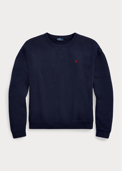 Ralph Lauren Fleece Crewneck Pullover Tröjor Dam Marinblå | 503918-GRC