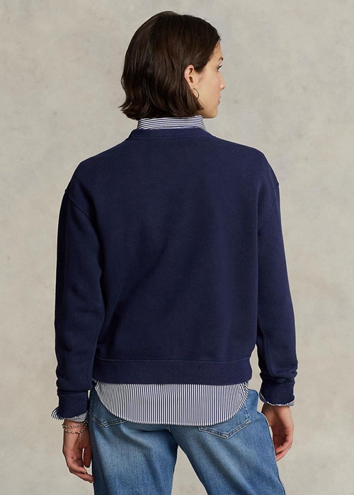 Ralph Lauren Fleece Crewneck Pullover Tröjor Dam Marinblå | 503918-GRC