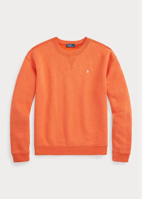 Ralph Lauren Fleece Crewneck Pullover Tröjor Dam Orange | 713945-NLT