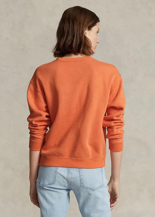 Ralph Lauren Fleece Crewneck Pullover Tröjor Dam Orange | 713945-NLT