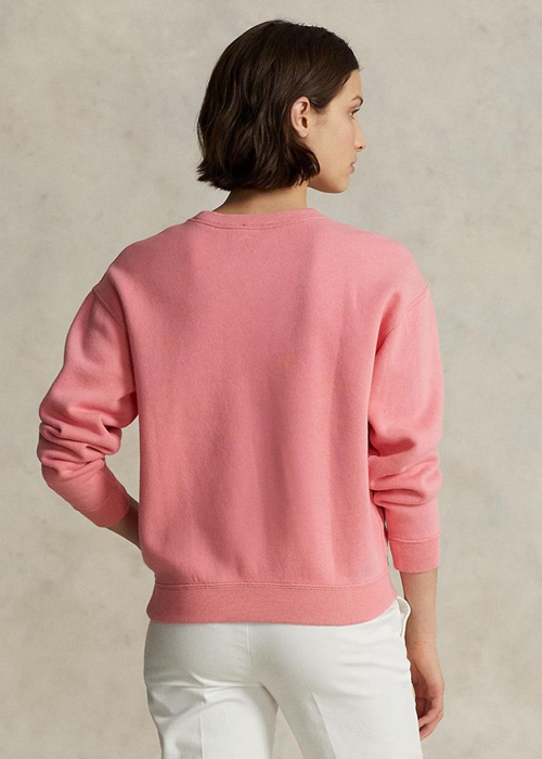 Ralph Lauren Fleece Crewneck Pullover Tröjor Dam Rosa | 734621-QSP