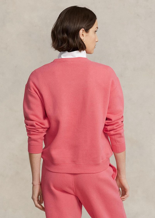 Ralph Lauren Fleece Crewneck Pullover Tröjor Dam Rosa | 864325-GOS