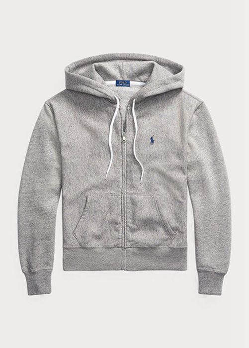 Ralph Lauren Fleece Full-zip Hoodie Dam Grå | 029541-TFW