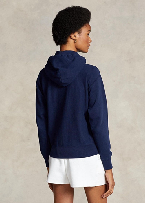 Ralph Lauren Fleece Full-zip Hoodie Dam Marinblå | 468397-PKJ