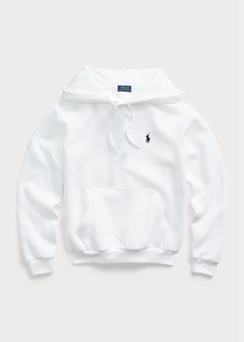 Ralph Lauren Fleece Pullover Hoodie Dam Vita | 381504-FYJ