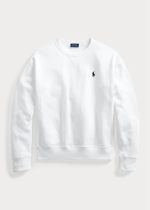 Ralph Lauren Fleece Pullover Tröjor Dam Vita | 746290-QVC