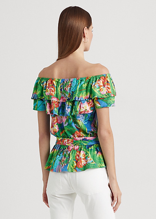 Ralph Lauren Floral Jersey Off-the-Shoulder Blast Dam Olika Färger | 651982-VGU