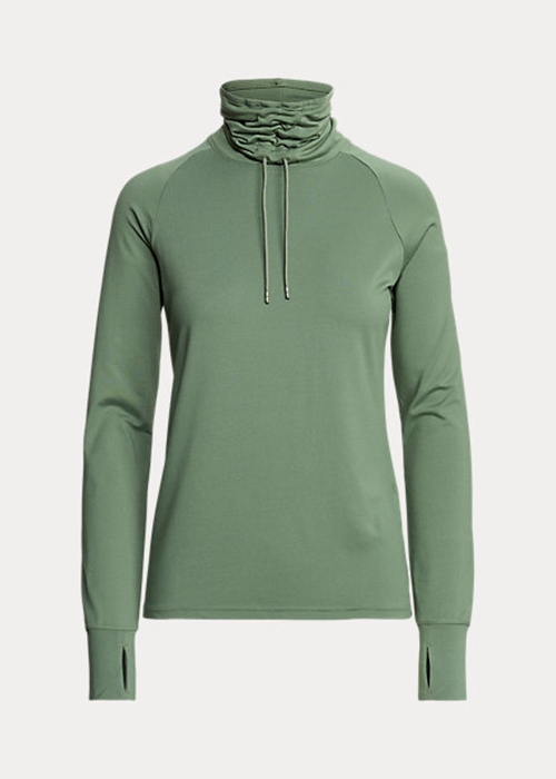 Ralph Lauren Funnelneck Jersey Pullover Tröjor Dam Gröna | 614308-QIU