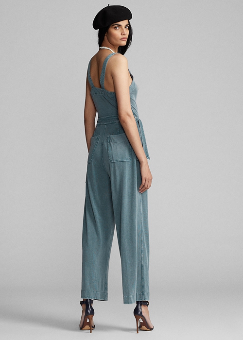 Ralph Lauren Garment-Dyed Jersey Jumpsuit Klänning Dam Blå | 951276-SGU