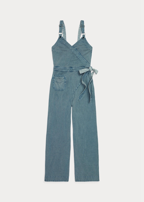 Ralph Lauren Garment-Dyed Jersey Jumpsuit Klänning Dam Blå | 951276-SGU