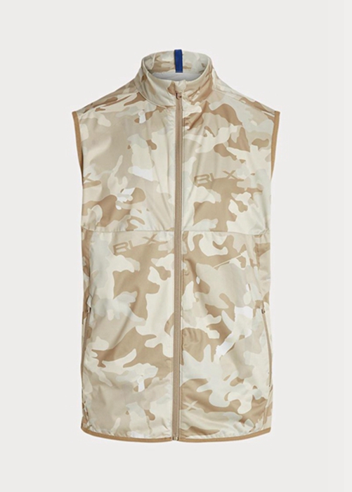 Ralph Lauren GolfGolf-camo Vatten-repellent Packable Gilet Jacka Herr Beige | 106739-MDV