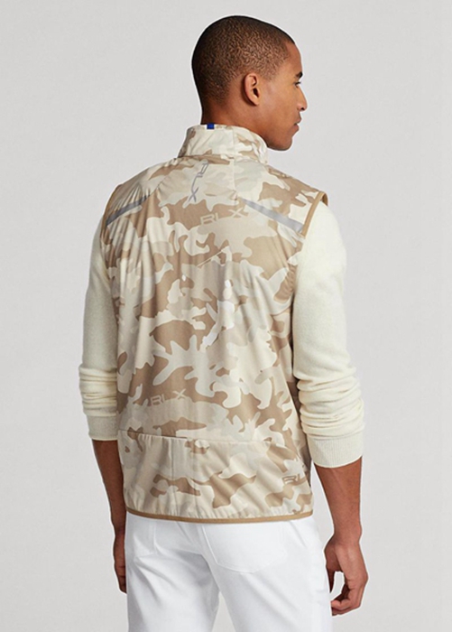 Ralph Lauren GolfGolf-camo Vatten-repellent Packable Gilet Jacka Herr Beige | 106739-MDV