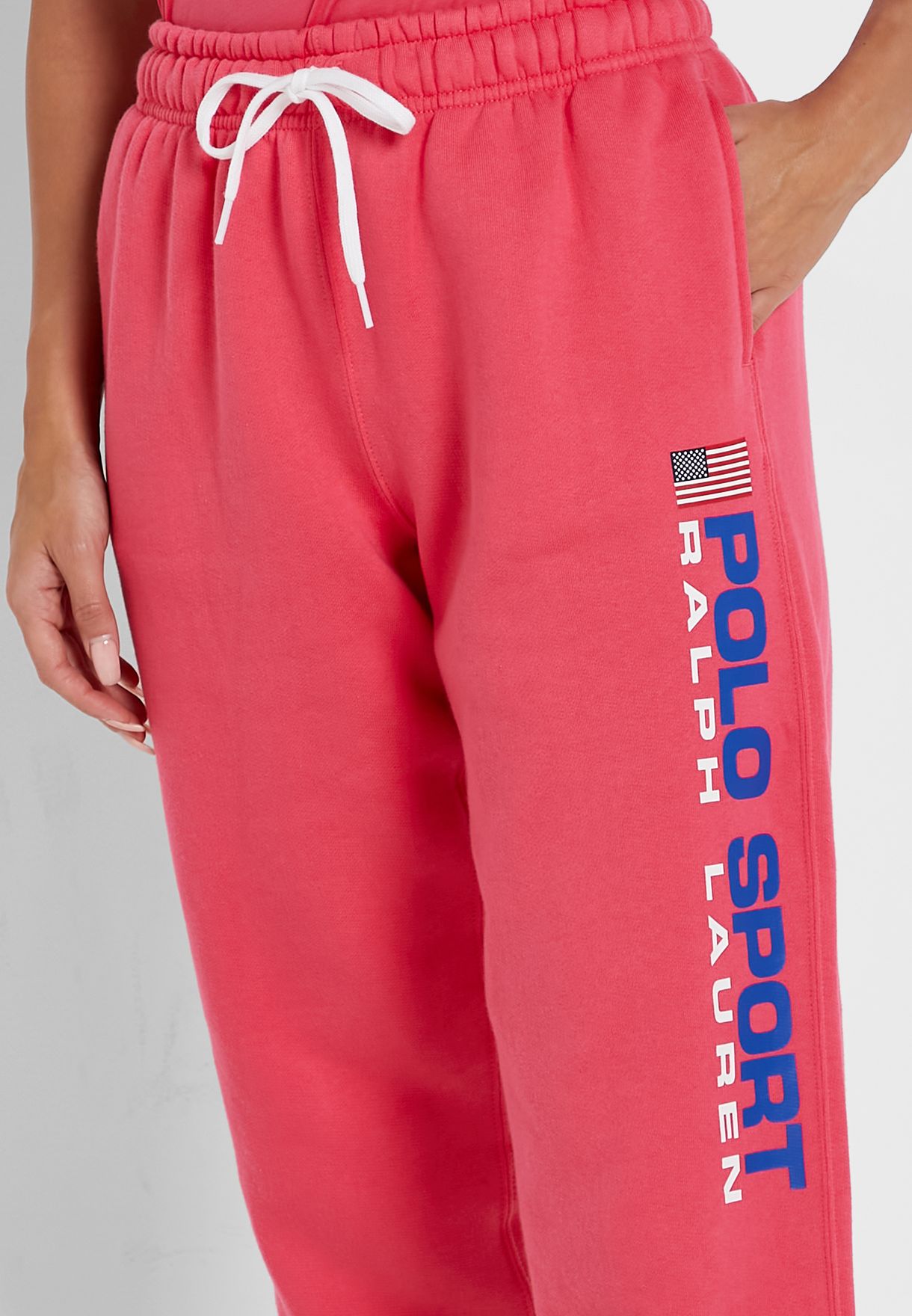 Ralph Lauren High Midja Ankle Sweatpants Dam Rosa | 748295-LDV