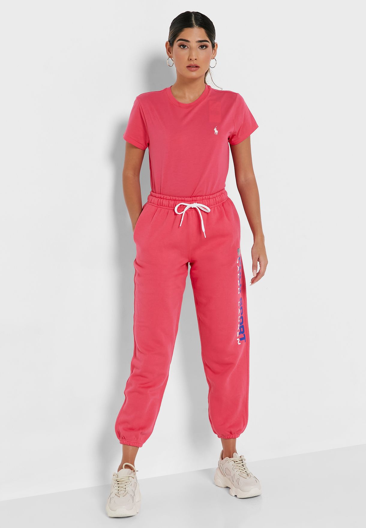 Ralph Lauren High Midja Ankle Sweatpants Dam Rosa | 748295-LDV