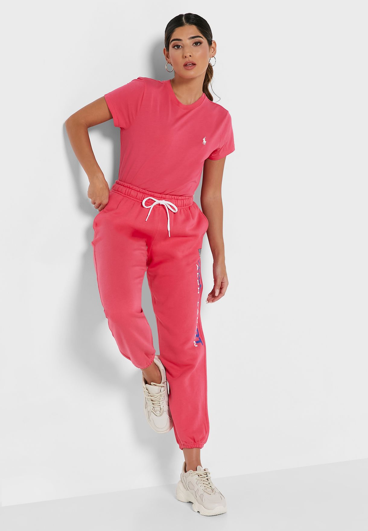 Ralph Lauren High Midja Ankle Sweatpants Dam Rosa | 748295-LDV