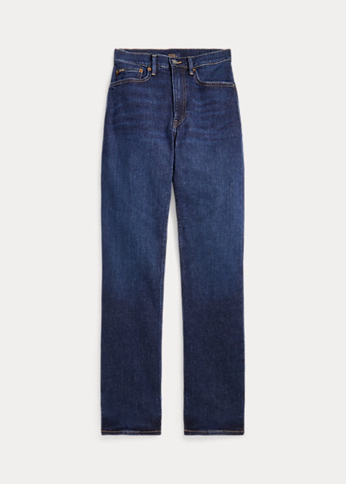 Ralph Lauren High-Rise Hetero Fit Jeans Dam Kungsblått | 870315-PIW