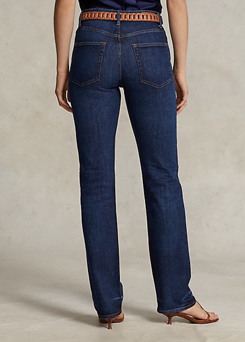 Ralph Lauren High-Rise Hetero Fit Jeans Dam Kungsblått | 870315-PIW