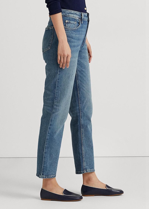 Ralph Lauren High-rise Hetero Ankle Jeans Dam Blå | 453869-JIZ