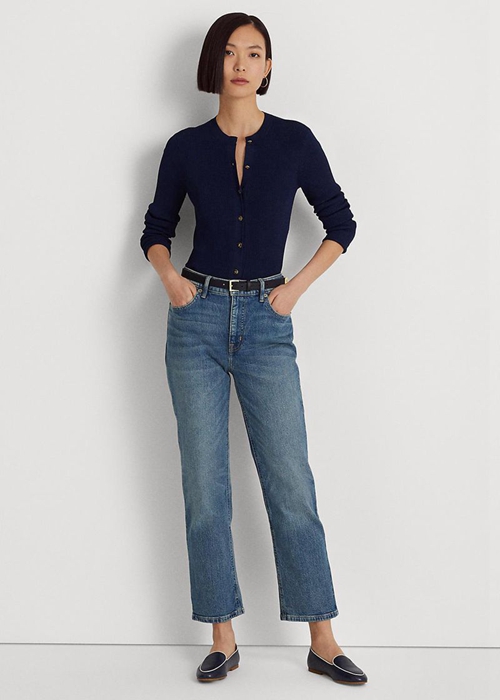 Ralph Lauren High-rise Hetero Ankle Jeans Dam Blå | 453869-JIZ