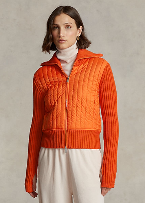 Ralph Lauren Hybrid Funnelneck Jacka Dam Orange | 578460-ELO