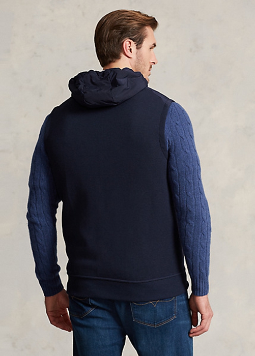 Ralph Lauren Hybrid Hooded Väst Herr Marinblå | 689354-CGZ