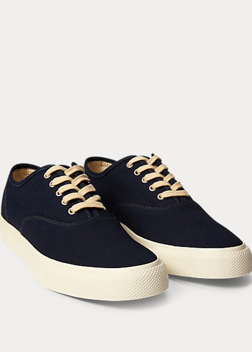 Ralph Lauren Indigo Canvas Sneakers Dam Marinblå | 159034-LYU