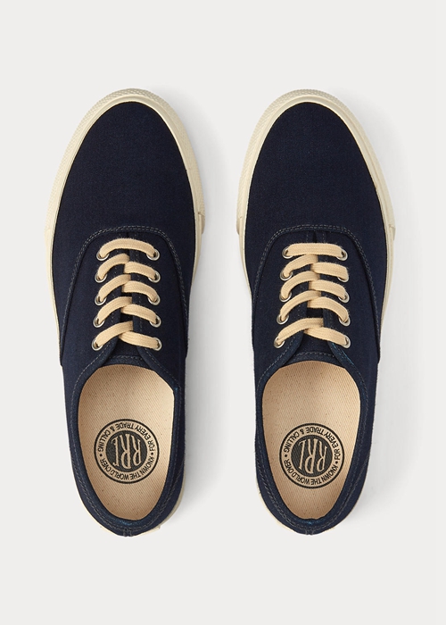 Ralph Lauren Indigo Canvas Sneakers Herr Indigo | 267109-IZL