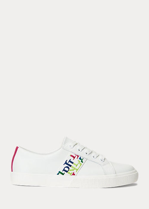 Ralph Lauren Janson III Nappa Läder Sneakers Dam Vita | 103289-BTM