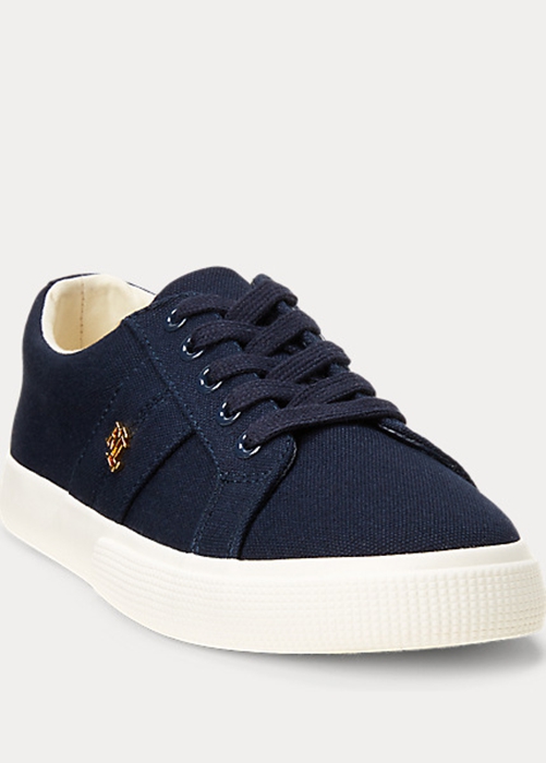 Ralph Lauren Janson II Canvas Sneakers Dam Marinblå | 281796-QJU