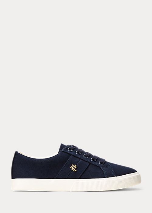 Ralph Lauren Janson II Canvas Sneakers Dam Marinblå | 281796-QJU