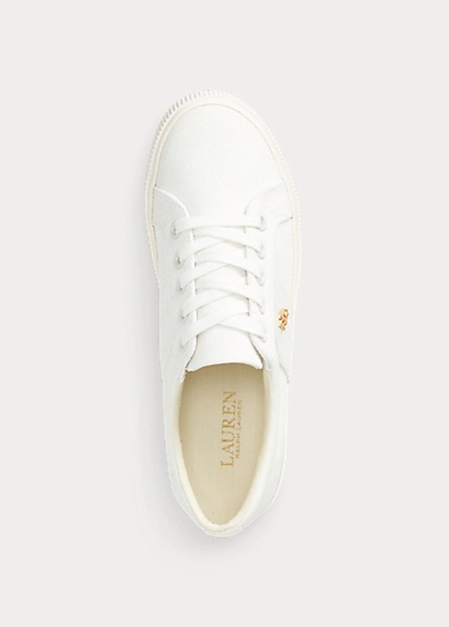 Ralph Lauren Janson II Canvas Sneakers Dam Vita | 548612-ILT