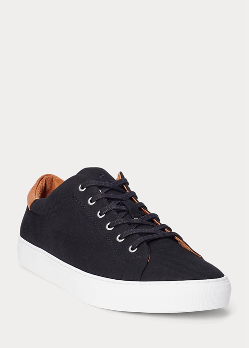 Ralph Lauren Jermain Pique Sneakers Herr Svarta Bruna | 452613-RWT