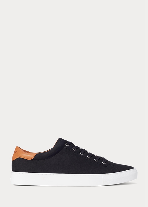 Ralph Lauren Jermain Pique Sneakers Herr Svarta Bruna | 452613-RWT