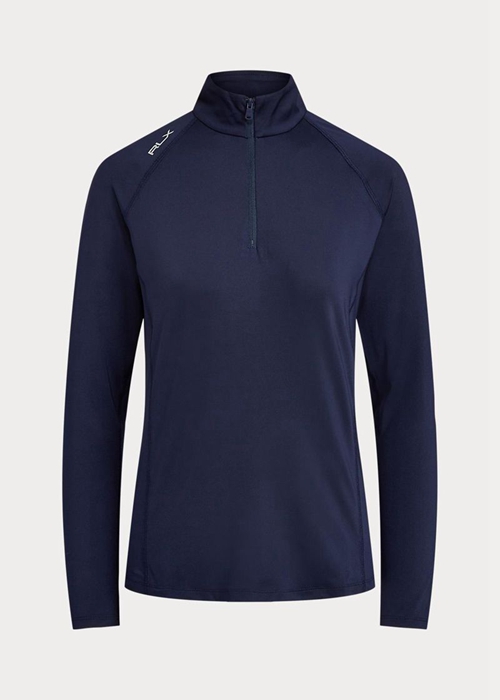 Ralph Lauren Jersey Quarter-zip Pullover Tröjor Dam Marinblå | 150684-ZPD