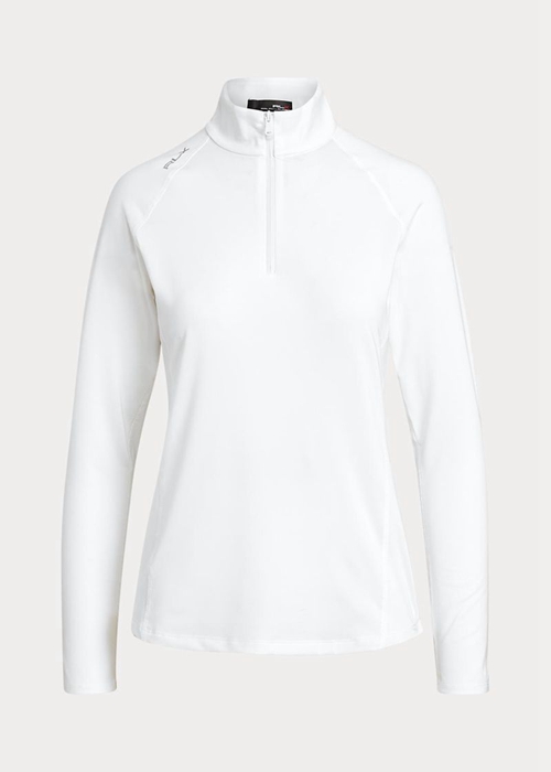 Ralph Lauren Jersey Quarter-zip Pullover Tröjor Dam Vita | 293604-TLH