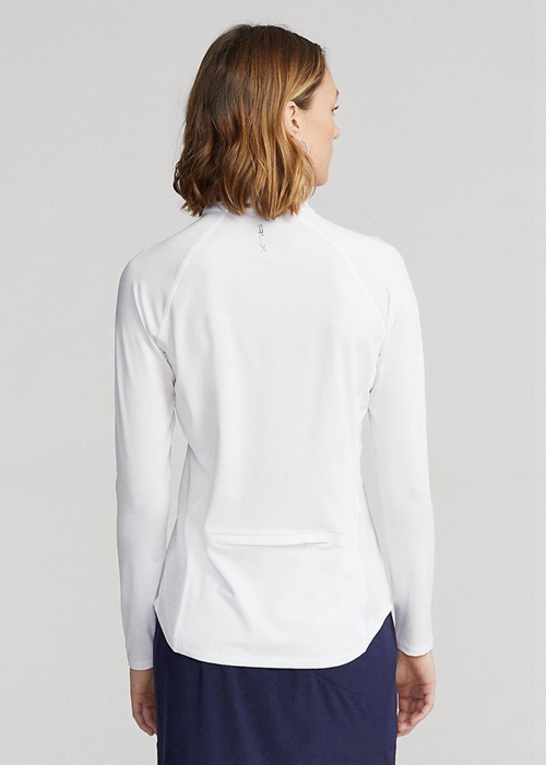 Ralph Lauren Jersey Quarter-zip Pullover Tröjor Dam Vita | 293604-TLH