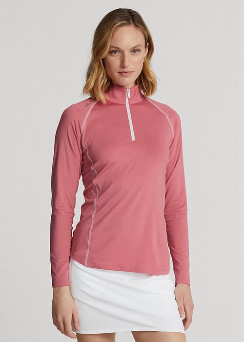 Ralph Lauren Jersey Quarter-zip Pullover Tröjor Dam Rosa | 845971-RPO