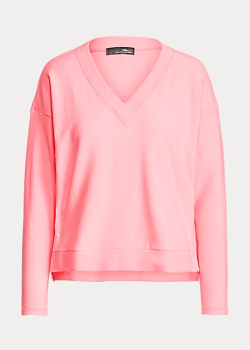 Ralph Lauren Jersey V-Neck Pullover Tröjor Dam Rosa | 158279-KGW