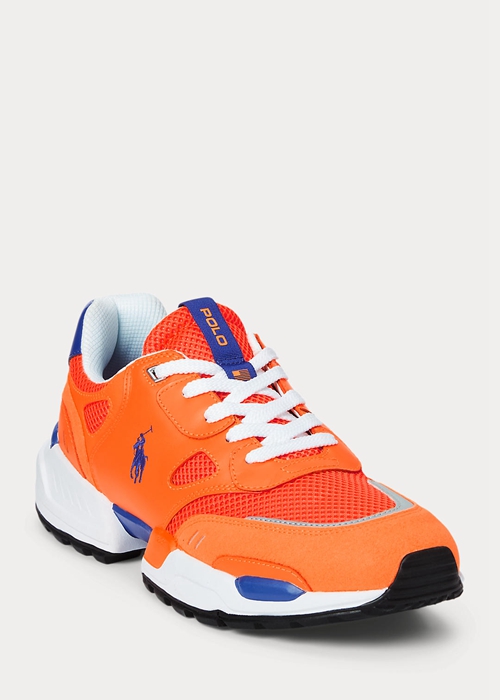 Ralph Lauren Jogger Mocka & Mesh Sneakers Herr Orange Kungsblått | 145730-YPZ