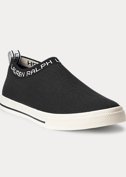 Ralph Lauren Jordyn Slip-On Sneakers Dam Svarta | 123509-LNE