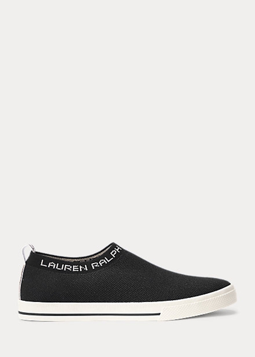 Ralph Lauren Jordyn Slip-On Sneakers Dam Svarta | 123509-LNE