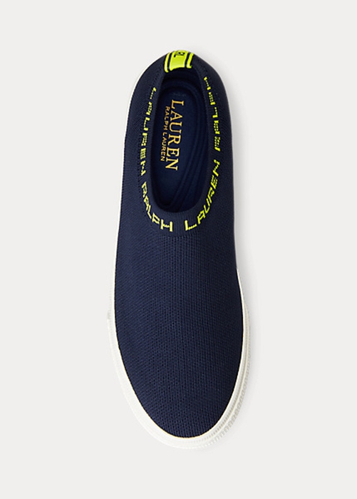 Ralph Lauren Jordyn Slip-On Sneakers Dam Marinblå | 190327-RNP