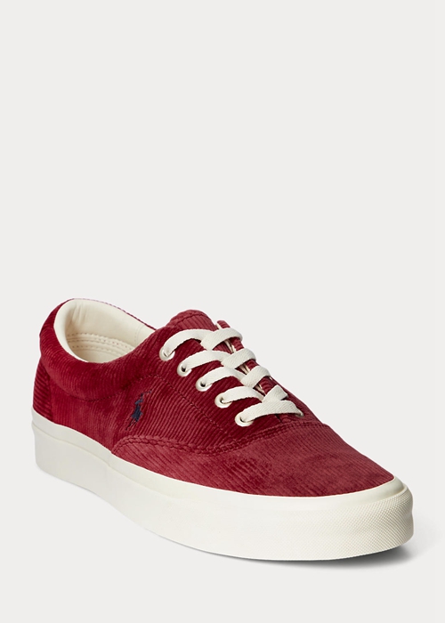 Ralph Lauren Keaton Corduroy Sneakers Herr Röda | 419853-JXY