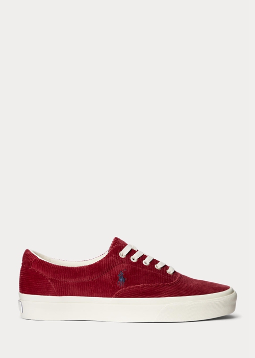 Ralph Lauren Keaton Corduroy Sneakers Herr Röda | 419853-JXY