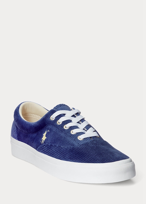 Ralph Lauren Keaton Corduroy Sneakers Herr Kungsblått Marinblå | 708251-JDY